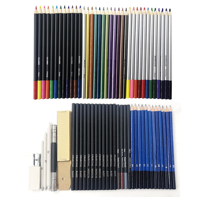 72pcs Professional Artist Pencils Set Drawing Sketching Coloring Art Kit -  AliExpress